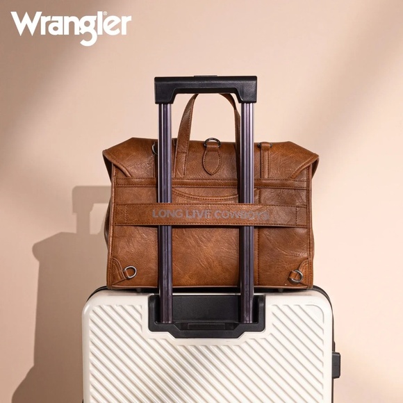 Wrangler Top Handle Carry Satchel/Laptop Bag/Backpack/Crossbody Brown main image 4